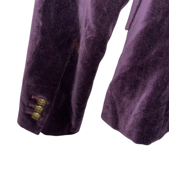 J. Crew purple velvet blazer jacket schoolboy 100% cotton size 2 - Picture 7 of 8